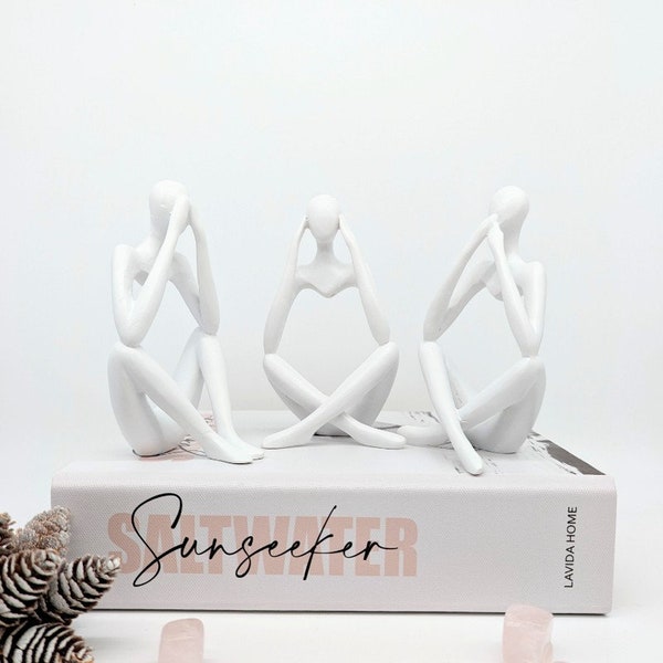 No Evil See Hear Speak People Figurines - Set of 3 | Home Gifts | People Statue | Sculpture | Unique Gifts