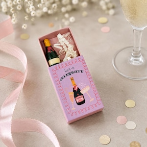 Scatola portafiammiferi in ceramica a forma di bottiglia di champagne / Piccolo oggetto da portare in tasca / Regalo per amanti del vino