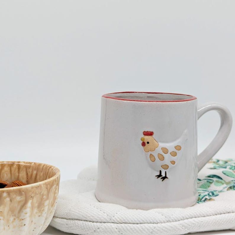 Tazza da tè/caffè in ceramica con pollo immagine 10