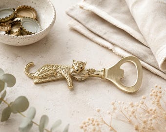 Golden Leopard Metal Bottle Opener