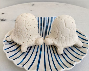 Set of 2  Sandy Turtle Figurine | Turtle Statue | Sea Animal Gifts | Home Decor