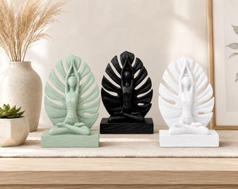 Standbeeld yogadame - salie wit zwart |  Woonstudiodecoratie | Yogacadeaus