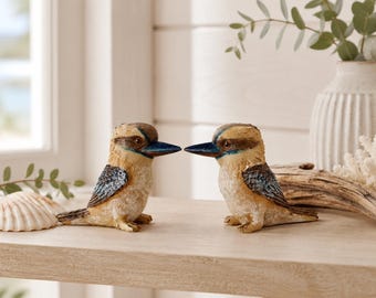 Native Australian Mini Kookaburra Statue - Set of 2 | Bird Home Decor |  Bird Gifts