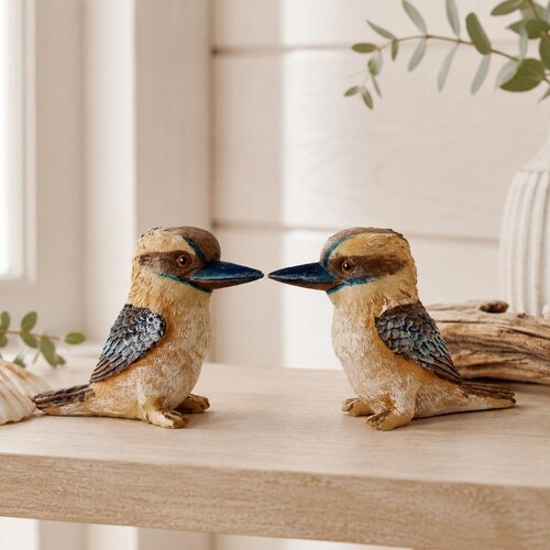 Native Australian Mini Kookaburra Statue - Set of 2 | Bird Home Decor |  Bird Gifts