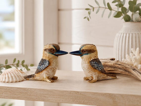 Native Australian Mini Kookaburra Statue - Set of 2 | Bird Home Decor |  Bird Gifts