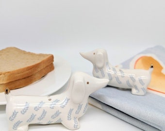 Ceramic Dachshund Dog Salt and Pepper Shaker Set | Dog Gifts | Animal Gifts |