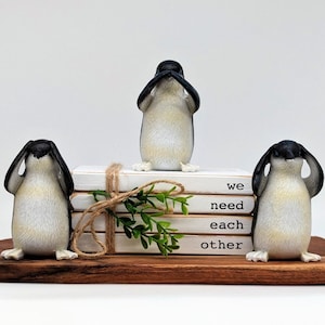 No Evil See Hear Speak Wise Penguin Figurine - Set of 3 |  Penguin Decor | Penguin Gifts | Animal Gifts | Housewarming Gifts