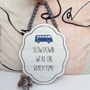 Houten wandhanger strandtijd | Decoratie kustbord