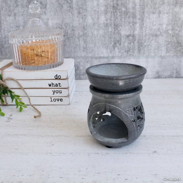 Grey Stone Oil Burner Wax Melter, 10cm