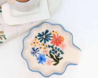 Blue Floral Ceramic Spoon Rest | Kitchen Essentials | Kitchen Tools | Kitchen Gifts