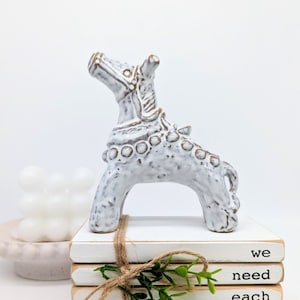 White Ceramic Horse Statue Sculpture | Horse Figurine | Horse Gifts