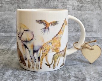 Zootiere Keramik Kaffeebecher, 9cm | Kindertasse | Tier Geschenk | Kaffee Geschenk