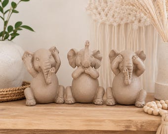 No Evil See Hear Speak Elephant Figurine - Set of 3