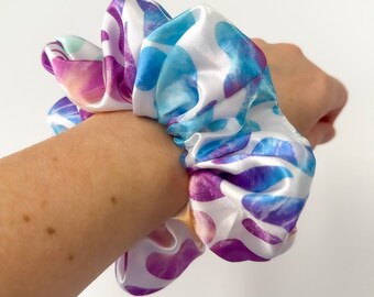 Cow Print Scrunchie Tie Dye Animal Scrunchie Gift Girl Scrunchie Satin Hair Accessory For Long Hair Women