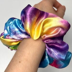 Tie Dye Scrunchie, Tie Dye Print, Hair Accessory, Scrunchie Handmade, Standard Size Satin Scrunchie