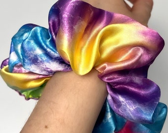 Tie Dye Scrunchie, Tie Dye Print, Hair Accessory, Scrunchie Handmade, Standard Size Satin Scrunchie