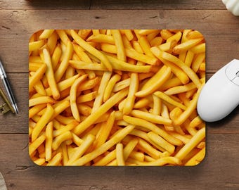 French Fry Mousepad Custom Desk Accessory Food Theme Personalized Computer Novelty Office Decor Cute Pad Rubber Backed Fast Decoration Gamer