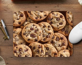 Chocolate Chip Mousepad Food Design Realistic Cookie Desk Accessory Bakery Office Supplies Personalized Baker Gift Dessert Enthusiast