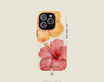 Tropical Hibiscus Phone Case | Vintage Floral Hard Case