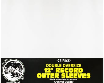 12&quot; Archival LP Vinyl Record Outer Sleeves - Double Oversize - Fits MOST Box Sets up to 1.25&quot; - 3 mil THICK Virgin Polyethylene - Soft!