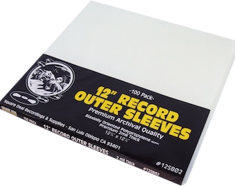 12&quot; Archival Crystal Clear Vinyl LP Record Outer Sleeves - 2 mil Thick Biaxially-Oriented Polypropylene - #12SB02