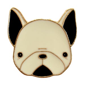 1" Enamel Pin - Black & White French Bulldog