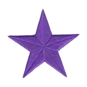3&quot; Embroidered Iron on Patch - Purple Star