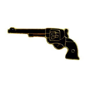 1&quot; Enamel Pin - Classic Black & Gold Revolver