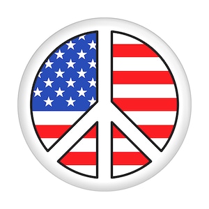 2.25&quot; Magnet - Peace Sign - American Flag