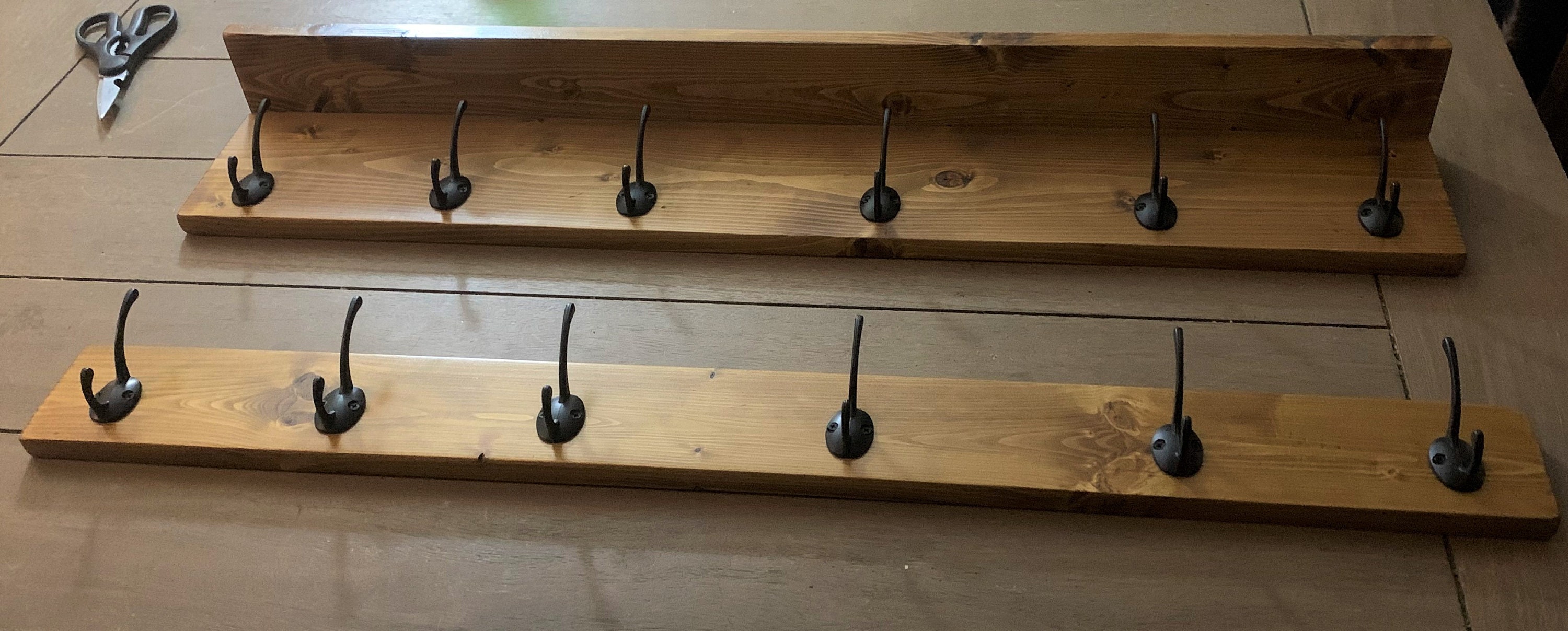 Handmade Rustic Coat Rack with Shelf Wall Mount with Hooks Etsy
