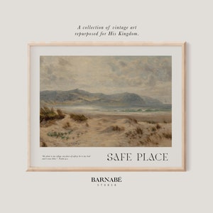 Psalm 91 Safe Place by Barnabé Studio | Neutral Christian Wall Art | God is my refuge | Bible Verse Wall Art | Scripture Wall Art