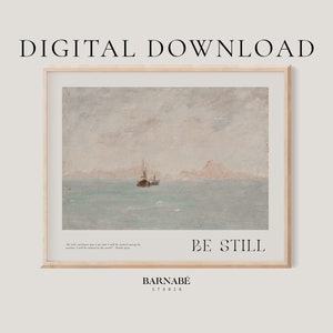 Be Still by Barnabé Studio | Psalm | Neutral Christian Wall Art | DIGITAL DOWNLOAD | Bible Verse Wall Art | Scripture Wall Art