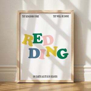 Redding Ca Art | On Earth As It Is In Heaven | Redding Wall Art | Redding Retro Poster | DIGITAL DOWNLOAD | Redding Home Decor