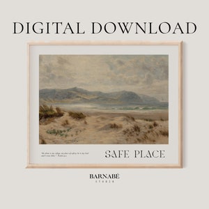 Psalm 91 Safe Place by Barnabé Studio | Digital Download | Neutral Christian Wall Art | Bible Verse Wall Art | Scripture Wall Art