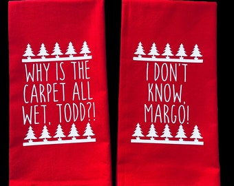 Christmas Vacation inspired Todd & Margo towel set