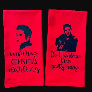 Elvis Christmas tea towels