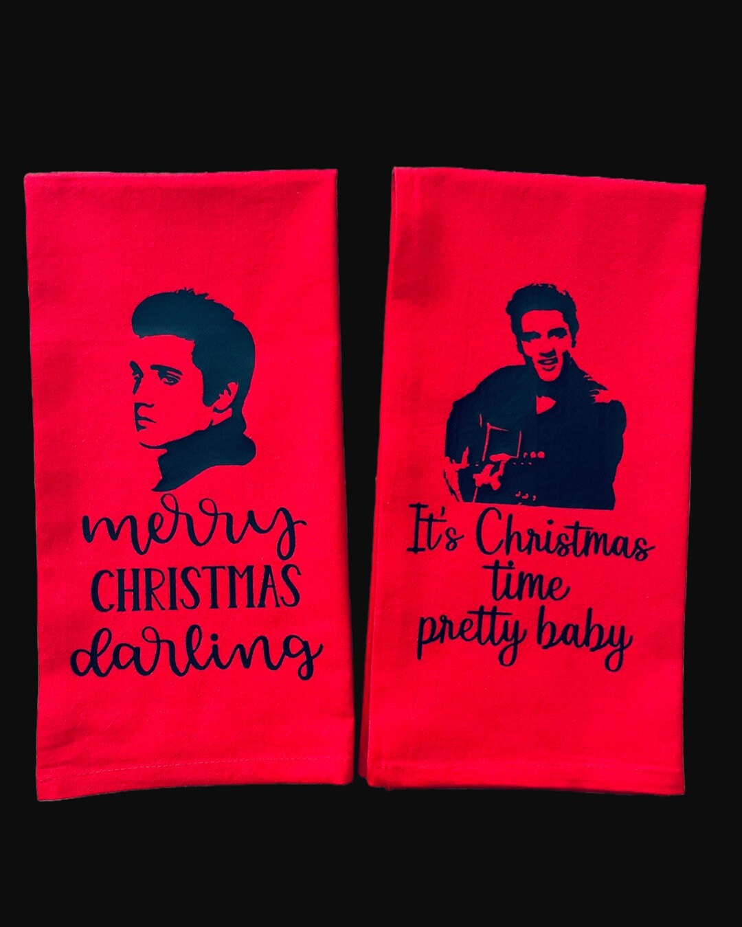 Elvis Christmas tea towels