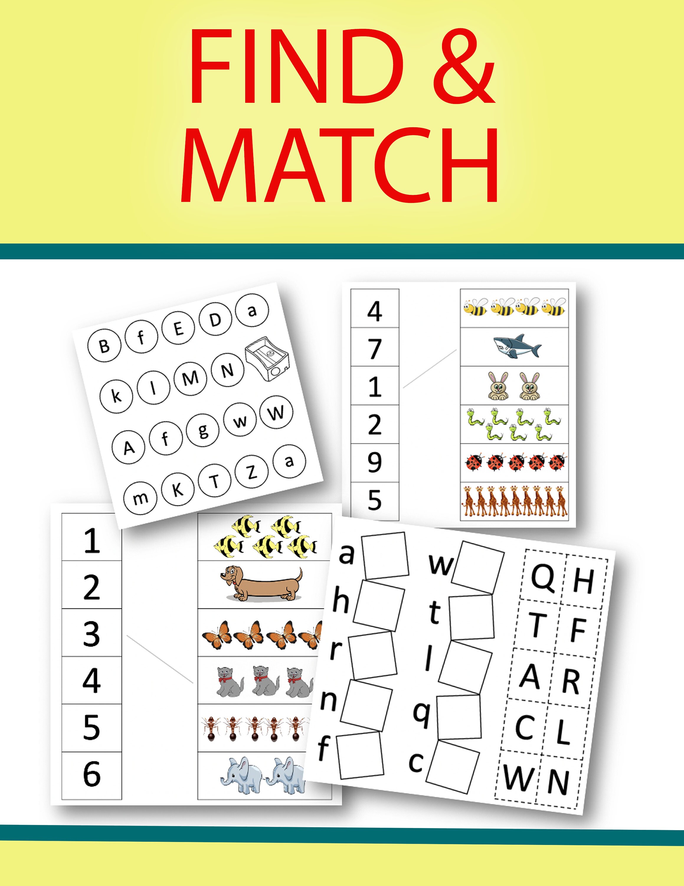 Find All Worksheet Find and Match Worksheets - Etsy