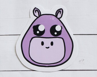 Hippo Die Cut Sticker/Animal Stickers