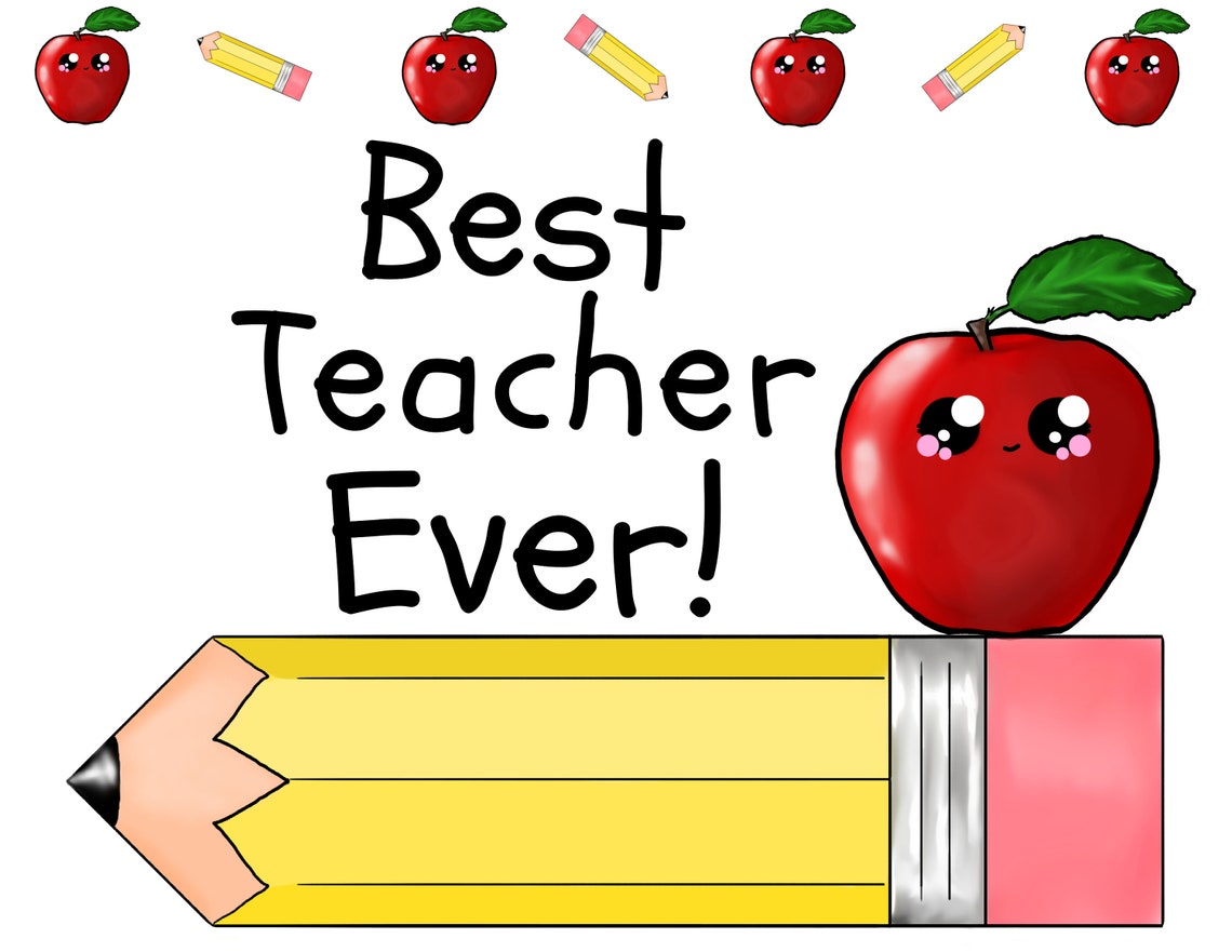 Best Teacher Ever Sign/instant Download/teacher Gift/best Teacher Ever