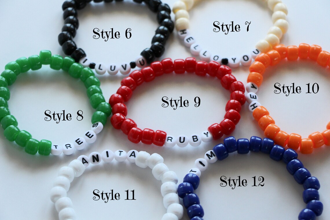 Custom Name Bead Bracelets/personalized Word Bracelets Etsy