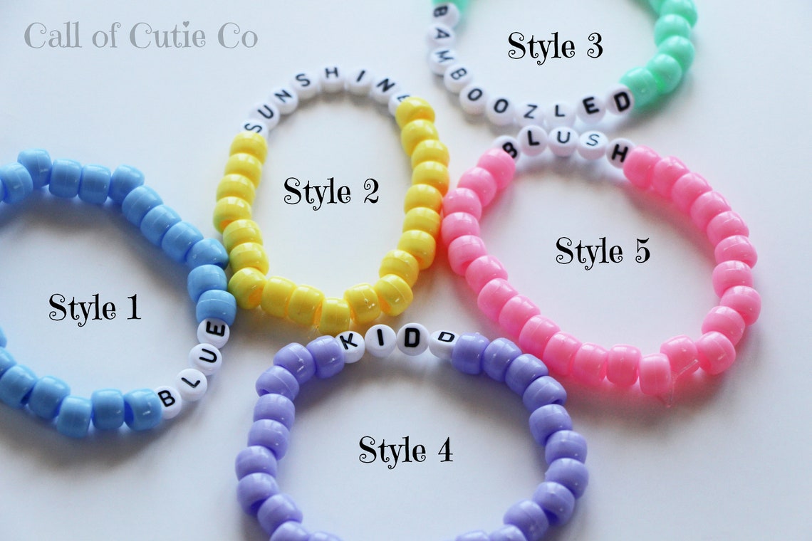Custom Name Bead Bracelets/personalized Word Bracelets Etsy