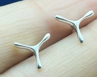 Handmade Tiny Sterling Silver Studs, Minimalist Boho Earrings