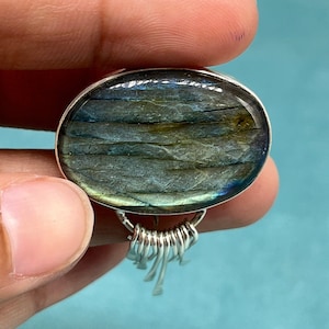 Labradorite Silver Brooch, 925 Sterling Silver Brooch, Labradorite Gemstone Silver Brooch, Brooches For Women, Celtic Shawl Pin Brooches zdjęcie 6