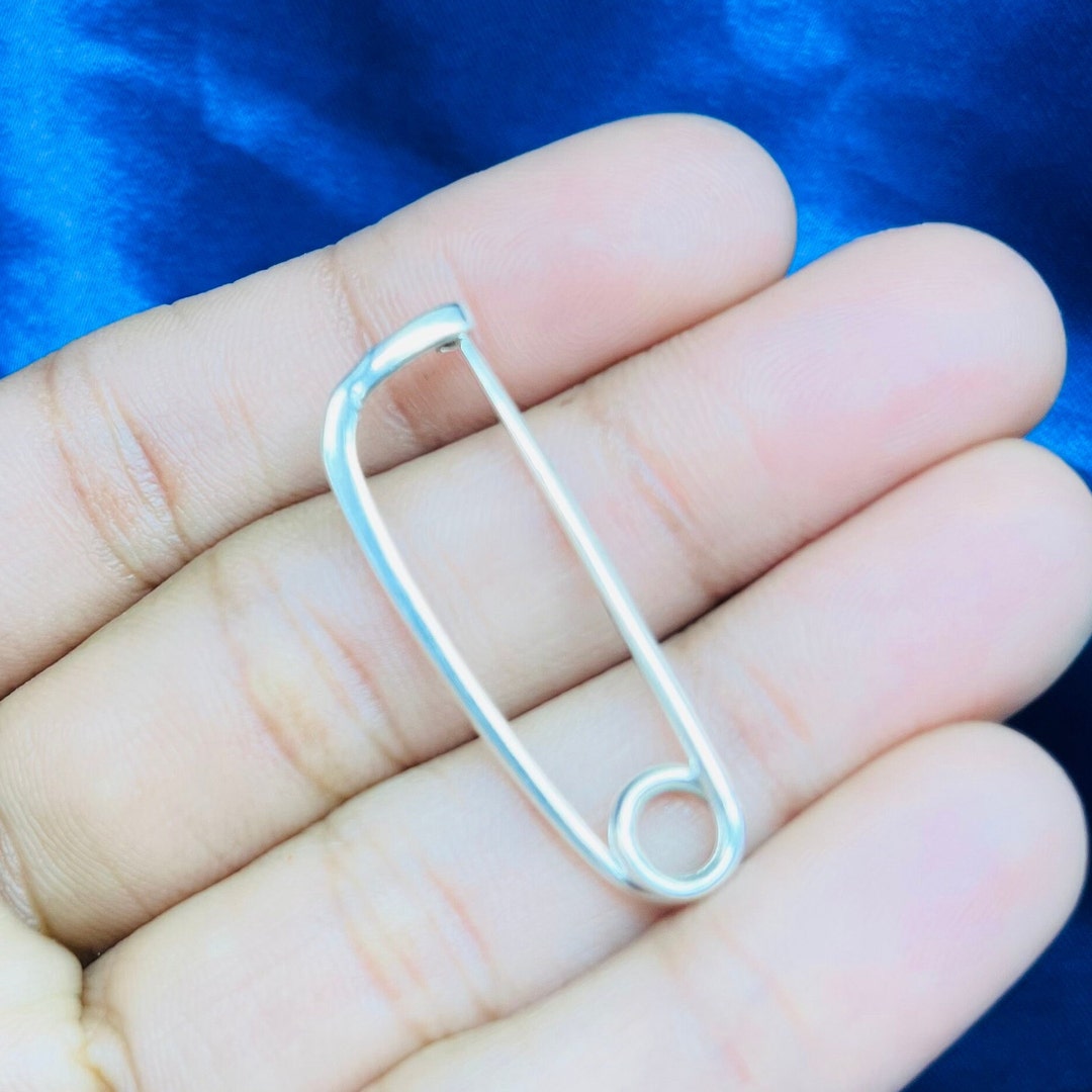 Sterling Silver Safety Pin Brooch, Minimalist Shawl Pin - Etsy