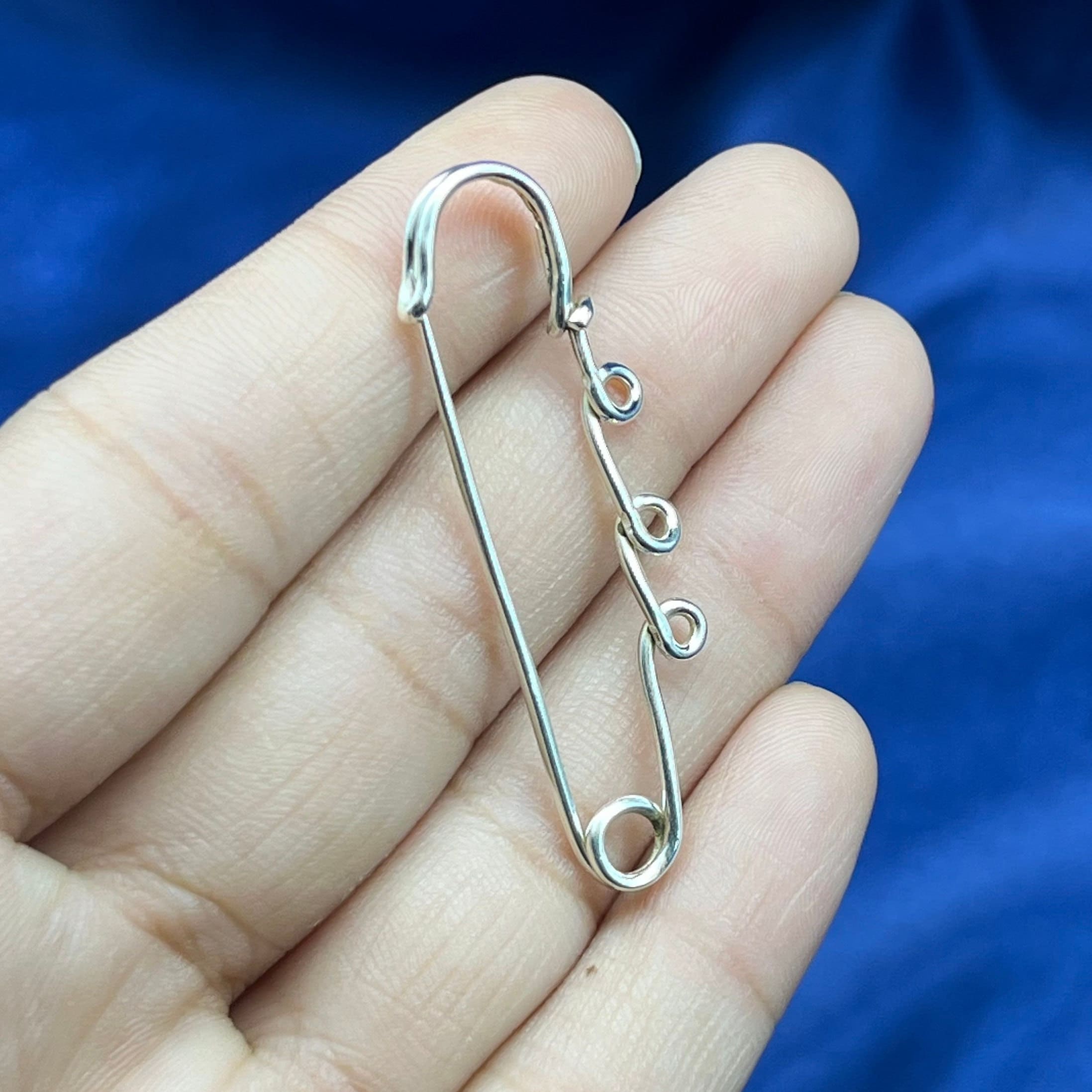 Sterling Silver Safety Pin Brooch, Minimalist Shawl Pin - Etsy