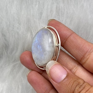 Genuine Moonstone Brooch, 925 Sterling Silver Brooch, Vintage Silver Brooches, Brooches For Women/Men, Gifts Idea For Him/Husband image 2