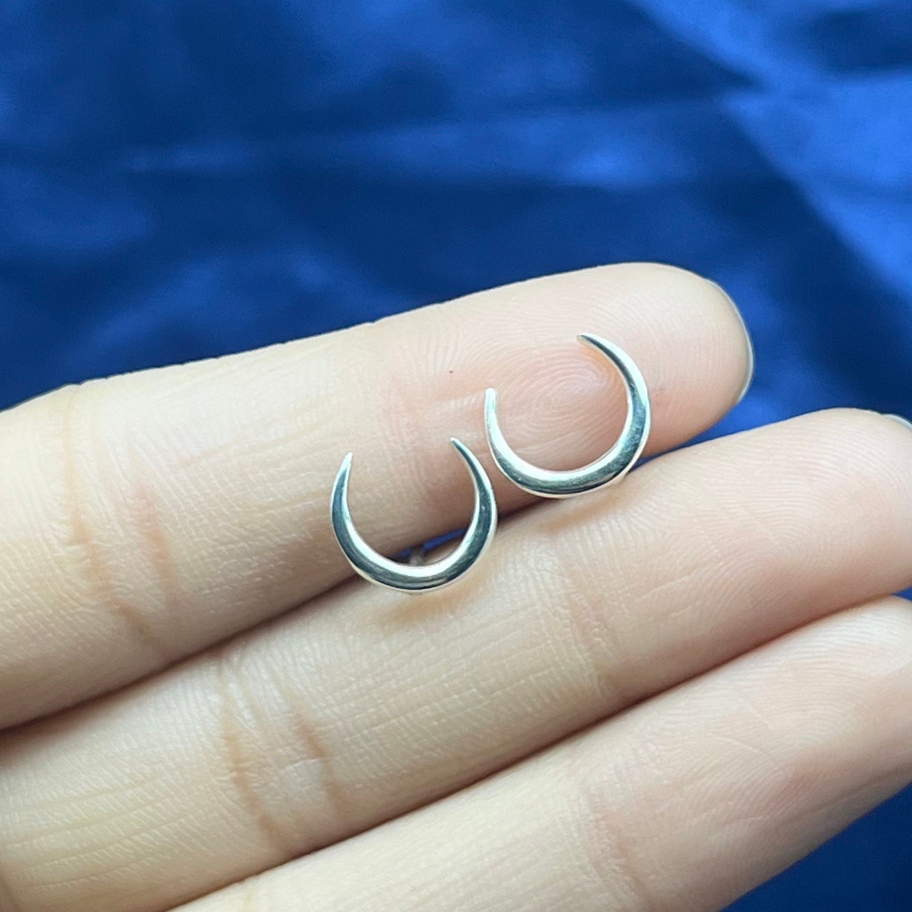 Orecchini A Perno Luna E Stella Con Cristallo Blu - Argento 925 - Regalo Originale PE42 - Foto 4