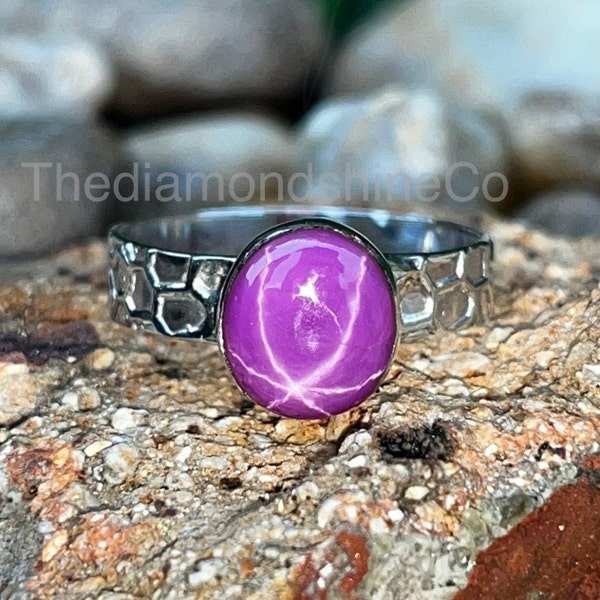 Lindy Star Ring, 925 Solid Sterling Silver Ring, Pink Sapphire Ring, Gemstone Ring, Gift Jewelry, Handmade Silver Rings, Natural Stone Rings