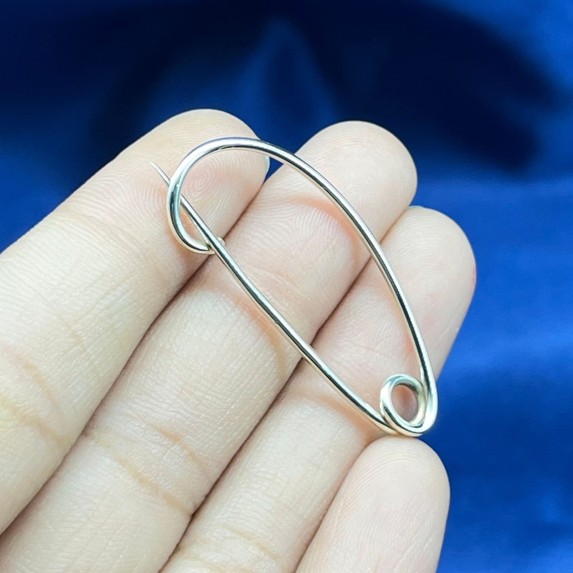 Sterling Silver Safety Pin Brooch, Minimalist Shawl Pin - Etsy Canada